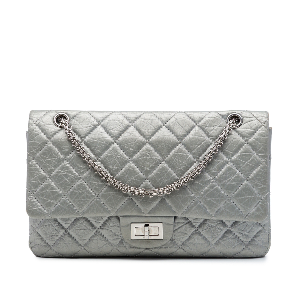 Pre-Loved Chanel Quilted Metallic Aged Calfskin Reissue 2.55 Double Flap 227